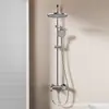 Juego de ducha presurizado caliente y frío de tres funciones todo cobre galvanizado transfronterizo para proyectos hoteleros, baños domésticos, venta al por mayor de fábrica