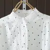 Cardigan Suelto de Manga Larga con Estampado de Lunares Bordado Estilo Japonés Mori Girl para Mujer Camisa Top Venta al por Mayor Moderno