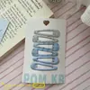 Pom.Kr Pinza para el pelo estilo coreano con estampado de gota de agua 5 cm Accesorios para el pelo de niños Pinza para flequillo dulce Pinza lateral para bebé