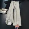 Pantalones casuales de pata de gallo azul marino para hombre, otoño, corte limpio, caída de alta gama, pierna recta holgada
