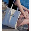 Verano Letras Simples Bolsa de Lona Portátil Cierre Bolso de Hombro Casual Bolsa de Tela Snack Compras Computadora Bolsa para Libros para Mujeres