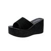 Moda de Verano 2025 Ropa de Abrigo Pantuflas Plataforma Transfronteriza Mujer Boca de Pez Punta Abierta Talla Grande Tacón de Cuña Pantuflas de Suela Gruesa para Mujer
