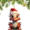 Decoraciones para Llaveros de Acrílico Árbol de Navidad Dinosaurio Dibujos Animados Serie Creativa de Navidad Adornos para Colgar en el Coche