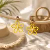 Brincos de Flor Estilo Férias Boêmia, Acessórios Tendência de Nicho para Fotos de Viagem na Praia, Brincos de Pérola com Fio Encerado Atacado