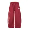 Pantalones Casuales de Diseño Retro Americano con Bordado de Letras para Hombres y Mujeres 2026 Sueltos Adelgazantes Versátiles de Pierna Ancha Pantalones Largos