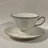 Conjunto de Xícara e Pires de Cerâmica para Café Octogonal High-End Adereços de Foto para Loja de Chá da Tarde Decoração