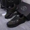 Zapatos Deportivos Casuales para Hombre de Nuevo Estilo Europeo, Cuero Genuino, Suela Gruesa, Cordones, Versátiles, de Moda, Tendencia, Caña Baja con Logo Triangular