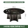 Mesa Redonda Grande Eléctrica con Cubierta de Piedra, Mesa de Comedor de Lujo con Parrilla Integrada, Mesa Redonda Grande Eléctrica Giratoria con Parrilla