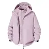 Jaqueta Três em Um para Homens e Mulheres, Esportiva Outdoor Impermeável e Corta-Vento, com Capuz, Destacável, Jaqueta de Montanhismo para Casais