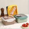 Caixa de almoço de plástico transfronteiriça Micro-ondas portátil Estudante Adulto Escritório Caixa de almoço Caixa de almoço japonesa bentobox