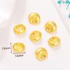 DIY frisado pulseira colar buraco contas tridimensionais banhado a cobre 18K ouro real estilo chinês pingente de gota de ouro antigo