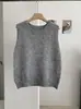 Chaleco de Punto de Color Sólido con Cuello Redondo KEKEZOON Suéter Holgado sin Mangas para Mujer Top Versátil 8953