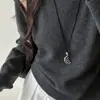 Colar com Pingente de Pente Estampa Leopardo Tartaruga Vintage para Mulheres, Luxo Leve, Corrente de Clavícula da Moda de Alta Qualidade
