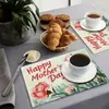 Manteles del Día de la Madre Transfronterizos, Ramos de Flores, Bendiciones de Agradecimiento, Manteles Festivos, Decoración Fotográfica para Restaurantes, Posavasos