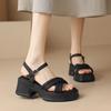 ZHR Plataforma Sandalias Estilo Hada 2024 Verano Nuevo Estilo Pequeño Aumento de Altura Zapatos de Mujer con Falda
