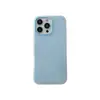 Adecuado para Funda de Teléfono Móvil Iphone16Promax Apple 15 Tacto Piel Macarrón Gelatina Dos en Uno 14 Color Puro Anti-Caída