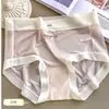 Roupa Íntima de Seda de Gelo Feminina de Verão Fina Sem Marcas Cintura Média Sedosa Pele Nua Secagem Rápida Estilo Menina Cuecas Shorts Máscara