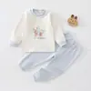 Conjunto de ropa interior térmica de otoño para bebé, capa base de terciopelo suave, estilo primavera y otoño, ropa para bebé, pijama de dos piezas separado