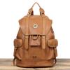 Mochila Retro Europea y Americana Nueva para Hombre de Cuero Genuino Cuero Curtido Vegetal Gran Capacidad Mochila de Viaje Bolso de Piel de Vaca Paracaídas