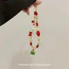 Exquisita Edición Limitada de Navidad Árbol de Navidad en Forma de Corazón Color Clásico Cadena para Teléfono con Cuentas Llavero para Bolso Lindo y Finamente Elaborado