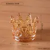 Portavelas Transparente Creativo con Forma de Corona, Vaso para Velas de Vidrio Espeso, Juego de Portavelas Redondos Estilo Palacio, Adorno Decorativo