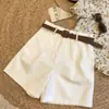 Shorts de Traje Vintage Estilo Japonés para Mujer Verano Seda de Hielo Delgados Sueltos Adelgazantes Pantalones Casuales de Corte A Pierna Ancha Pantalones Cortos