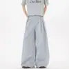 Pantalones casuales a cuadros estilo perezoso japonés para hombres y mujeres, delgados de verano, hiphop, holgados, frescos, de pierna ancha, hasta el suelo