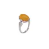 Yuebao Jewelry Ámbar Plata de Ley S925 Flor de Loto Forma de Huevo Nuevo Estilo Chino Tendencia Nacional Étnico Retro Anillo de Plata Fábrica Personalización