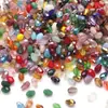 Miçangas de Vidro Cristal Coloridas em Gradiente de Vários Tamanhos com Furo Central para Acessórios de Joias DIY e Enfeites de Pulseira