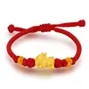 Pulsera de Bebé Pixiu de Oro Puro 999 Pulsera de Oro Duro 3D Bebé Pichu Atrae Riqueza y Tesoros Pulsera Pequeña de Oro Pixiu para Mujeres