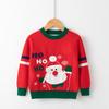 Venda Direta de Fábrica de Novos Suéteres Europeus e Americanos de Inverno e Outono com Tema Papai Noel para Meninos e Meninas, Tricô Pulôver para Crianças Médias e Grandes
