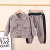 Casaco cardigã de manga comprida casual infantil confortável de outono e inverno, nova tendência de moda, estilo pássaro, terno de duas peças