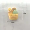 Juguete de Helado de Animales de Dibujos Animados Accesorios Pequeños de Resina Taza de Pegamento de Crema DIY Imán para Refrigerador Agujero Accesorios para Hebilla de Zapato