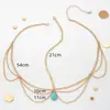 Cadena para el Cabello de Estilo Bohemio Transfronteriza Europea y Americana Personalizada con Pedrería Concha Borla Cadena para la Cabeza Vintage Multicapa Popular Adorno para la Cabeza