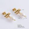 Aretes Mini de Lazo de Lujo, Pendientes Colgantes de Acero Inoxidable 18K con Piedra Natural, Modernos y Compactos, Joyería Versátil