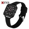 Reloj de Cuarzo Oufani Simple Luminoso de Moda Esfera Cuadrada Resistente al Agua Reloj de Cuarzo Douyin Dropshipping