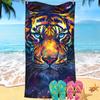 Mengqi Ropa de Hogar Toalla de Playa Estampado de León Toalla Cuadrada de Microfibra Toalla de Baño Absorbente Toalla de Secado Rápido Protector Solar