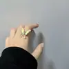 Anillo de Hada Mariposa de Moda y Romántico para Mujer, Temperamento Retro, Anillo Abierto Exquisito, Anillo Ajustable
