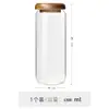 Frasco de vidrio con cuello de madera de acacia, frasco de vidrio para almacenar alimentos de cocina, té, té, té, almacenamiento a prueba de humedad, almacenamiento conveniente