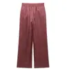 Roupas femininas europeias e americanas transfronteiriças, top listrado casual da moda mais vendido no AliExpress com detalhe de nó + calça de perna reta