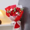 Bucet de Tulipanes Creativo para el Día de la Madre para Personas Mayores Flor Artificial Regalo Flor de Lana Tejida a Mano Producto Terminado Transfronterizo