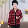 Camisa de cuadros de poliéster y algodón suelta de manga larga ajustada para mujer de mediana edad al por mayor Mujeres de mediana edad 40-50