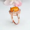Anillo de Ámbar Natural Juan Yu Miel Completa Cera Completa Anillo de Dedo de Cera de Miel Banda del Anillo Mujeres Fábrica Venta al por Mayor Dropshipping S4022802