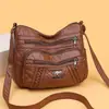 Bolso Nuevo Transfronterizo para Mujer de Cuero Suave Gran Capacidad Cruzado Bolso de Madre Multibolsillos Práctico Bolso de Hombro para Mujer