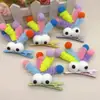 Grampo de Cabelo de Pelúcia Dopamine Spring Divertido Excêntrico Olhos Grandes Colorido Bastão Torcido Presilha de Cabelo Menina Presilha Bico de Pato Banca de Rua