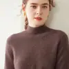 Suéter de Cachemira para Mujer Otoño/Invierno 2026 con Cuello Medio Alto, Diseño Versátil, Suéter de Punto de Lana como Capa Interior