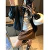 Mochi Dulce Fresco Estilo Motociclista Diseño Mate Piel Pu Cuello Alto Chaqueta Elegante Abrigo de Cuero Mq0815