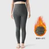 Nuevos leggings grises talla extra para mujer 2026, otoño e invierno, forrados de felpa, de cintura alta, corte ajustado, hasta el tobillo, pantalones cálidos para usar al aire libre
