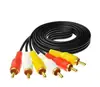 Cable de audio y video AV 3RCA a 3RCA rojo, blanco y amarillo cable de TV tres cabezas de loto a tres cabezas de loto