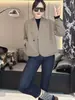 Jaqueta Casual Estilo Coreano Primavera e Outono Nova Moda de Alto Padrão Temperamento Elegante Botão Único Gola V Solta Versátil Jaqueta Corta-vento